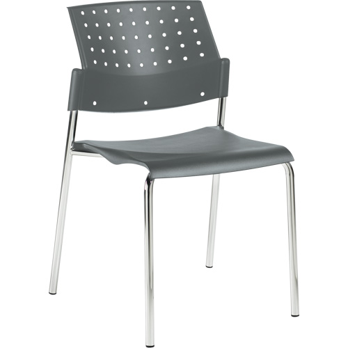 Chaises sans accoudoirs empilables, Plastique, Hauteur 33", Capacit&eacute; 300 lb, Gris Les Distributions ICE