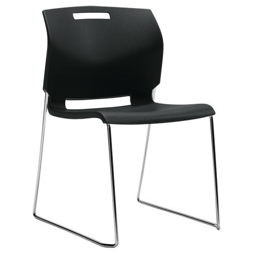 Chair, Plastic, 32-1/2" High, 300 lbs. Capacity, Black Les Distributions ICE