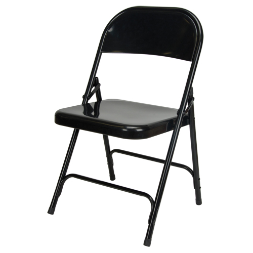 Folding Chair, Steel, Black, 300 lbs. Weight Capacity Les Distributions ICE