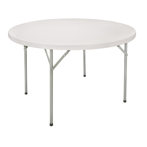 Table pliante, Ronde, 48" l x 48" la, Poly&eacute;thyl&egrave;ne, Blanc Les Distributions ICE