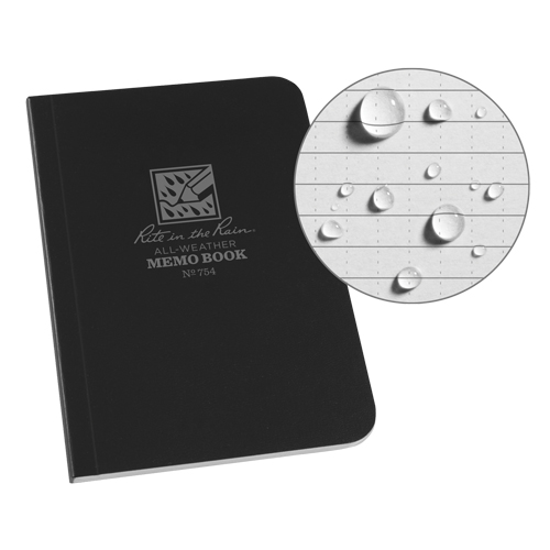 Memo Book, Soft Cover, Black, 112 Pages, 3-1/2" W x 5" L Les Distributions ICE