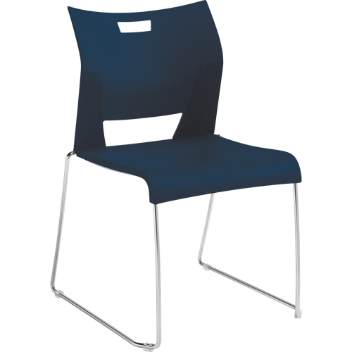 Chaise de formation sans bras Duet, Plastique, Hauteur 33-1/4", Capacit&eacute; 350 lb, Bleu Les Distributions ICE