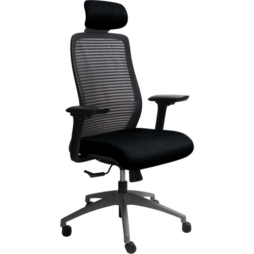 Era Series Adjustable Office Chair with Headrest, Fabric/Mesh, Black, 275 lbs. Capacity Les Distributions ICE