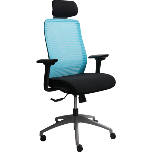 Era Series Adjustable Office Chair with Headrest, Fabric/Mesh, Blue, 275 lbs. Capacity Les Distributions ICE