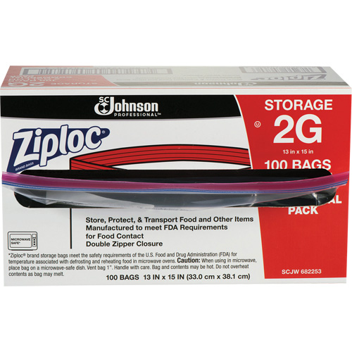 Sacs d'entreposage alimentaire &agrave; double fermeture &agrave; glissi&egrave;re de Ziploc Les Distributions ICE