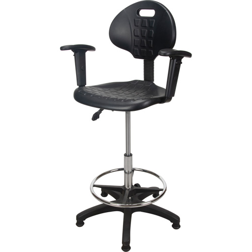 Tabouret ergonomique robuste avec accoudoirs r&eacute;glables, Stationnaire, Ajustable Hauteur, Capacit&eacute; 250 lb Les Distributions ICE