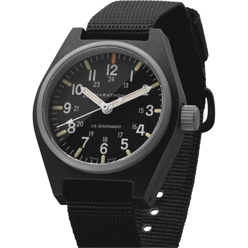 General Purpose Quartz with MaraGlo Watch, Analog, Battery Operated, 0.6" W x 1.3" D x 0.4" H, Black Les Distributions ICE