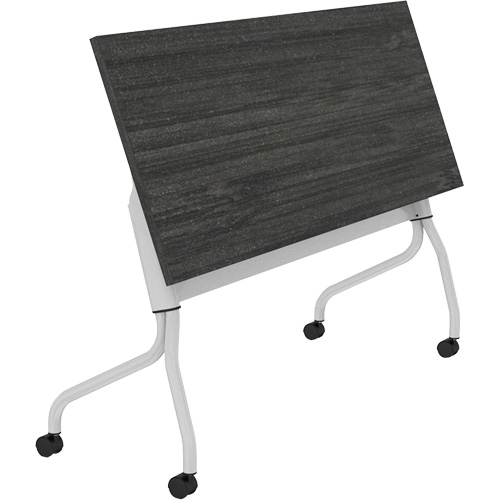 Newland Flip-Top Training Table, 24" L x 60" W x 29-1/2" H, Dark Brown Les Distributions ICE