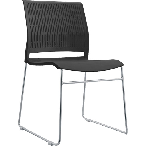 Chaises empilables, Polypropyl&egrave;ne, Hauteur 32-3/8", Capacit&eacute; 250 lb, Noir Les Distributions ICE