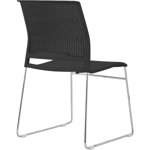 Chaises empilables, Polypropyl&egrave;ne, Hauteur 32-3/8", Capacit&eacute; 250 lb, Noir Les Distributions ICE
