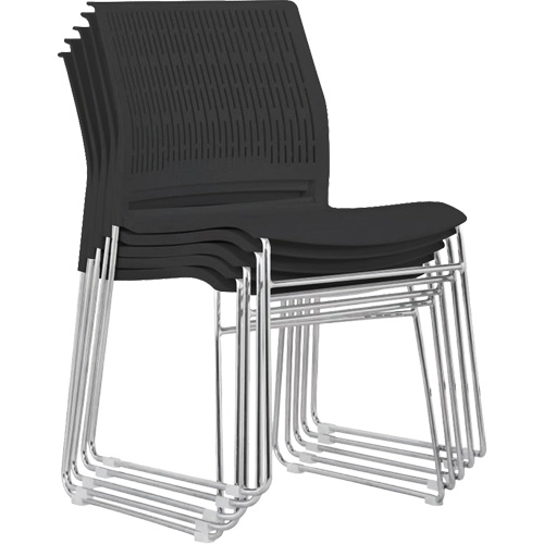 Chaises empilables, Polypropyl&egrave;ne, Hauteur 32-3/8", Capacit&eacute; 250 lb, Noir Les Distributions ICE