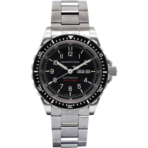 Tr&egrave;s grande montre automatique avec jour/date avec bracelet en acier inoxydable, Num&eacute;rique, &agrave; piles, 46 mm, Argent Les Distributions ICE