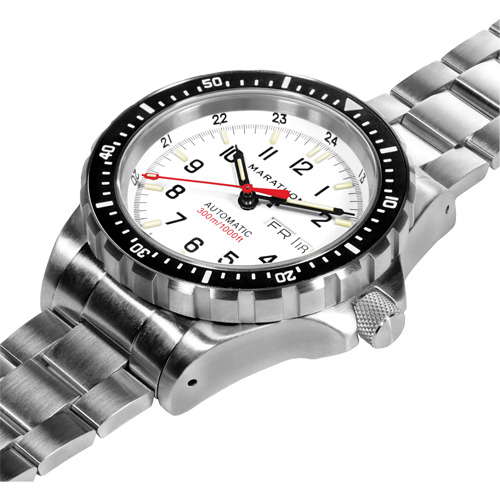 Tr&egrave;s grande montre automatique &eacute;dition arctique avec jour/date avec bracelet en acier inoxydable, Num&eacute;rique, &agrave; piles, 46 mm, Argent Les Distributions ICE