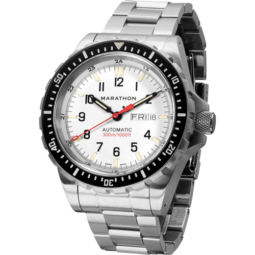 Tr&egrave;s grande montre automatique &eacute;dition arctique avec jour/date avec bracelet en acier inoxydable, Num&eacute;rique, &agrave; piles, 46 mm, Argent Les Distributions ICE