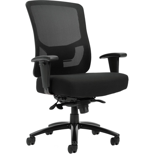 Chaise &agrave; dossier haut avec m&eacute;canisme &agrave; basculement synchronis&eacute; robuste Raven 400, Mailles, Noir, Capacit&eacute; 400 lb Les Distributions ICE