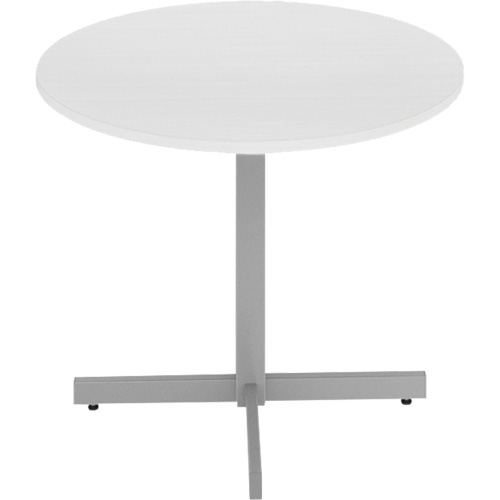 Newland Height-Adjustable Round Table, 36" L x 36" W x 29" H, 1" Top, Laminate/Polypropylene, White Les Distributions ICE