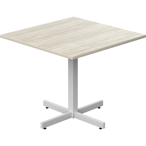 Table carr&eacute;e &agrave; hauteur r&eacute;glable Newland, 36" lo x 36" la x 29" h, Dessus de 1", Stratifi&eacute;, Havane Les Distributions ICE