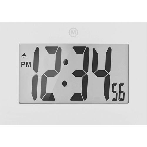 Horloge &agrave; grand cadre, Num&eacute;rique, &agrave; piles, 9" la x 1" p x 6,5" h, Blanc Les Distributions ICE