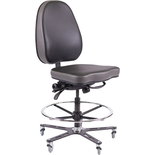TF180 Ergonomic Industrial Chair, Mobile, Adjustable Height, 280 lbs. Capacity Les Distributions ICE