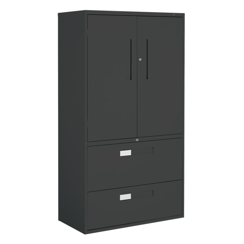 Multi-Stor Cabinet, Steel, 3 Shelves, 65-1/4" H x 36" W x 18" D, Black Les Distributions ICE