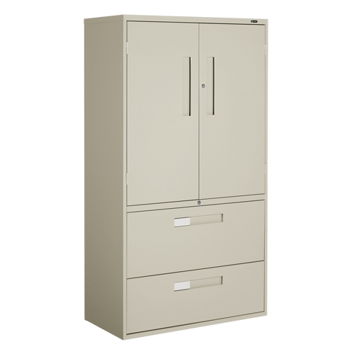 Multi-Stor Cabinet, Steel, 3 Shelves, 65-1/4" H x 36" W x 18" D, Beige Les Distributions ICE