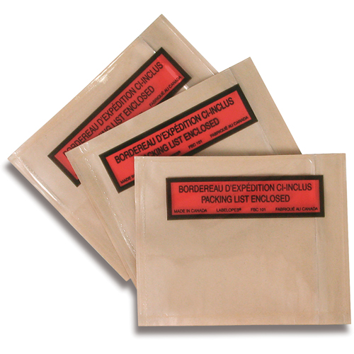 Pochettes pour bordereau d'exp&eacute;dition, 5-1/2" lo x 4-1/2" la Les Distributions ICE