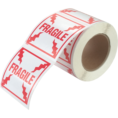 "Fragile" Special Handling Labels, 4" L x 4" W, Red on White Les Distributions ICE