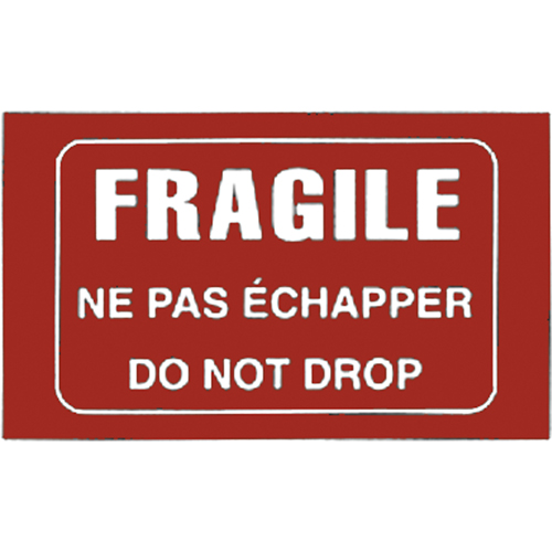 &eacute;tiquettes pour traitement sp&eacute;cial bilingues Fragile, 5" lo x 3" la, Blanc/rouge Les Distributions ICE