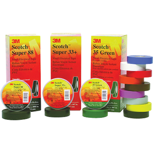 Scotch&reg; Super 33 Tape, 19 mm (3/4") x 20.1 m (66'), Black, 7 mils Les Distributions ICE