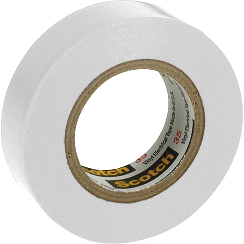 Scotch&reg; 35 Colour Coded Tape, 12.7 mm (1/2") x 6.1 m (20'), White, 7 mils Les Distributions ICE