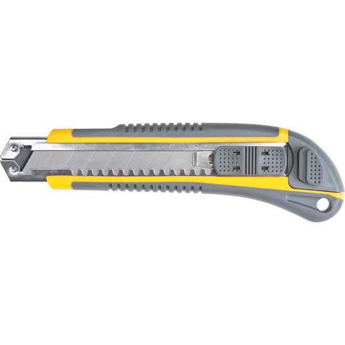 Couteau ATK100, 18 mm, Acier au carbone, Prise en Caoutchouc Les Distributions ICE