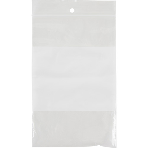 White Block Poly Bags, Reclosable, 6" x 4", 2 mils Les Distributions ICE