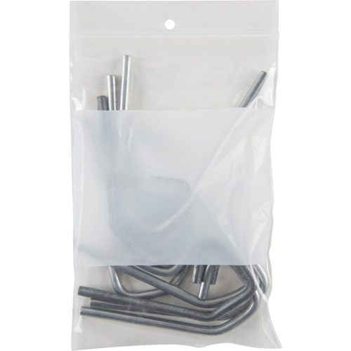 White Block Poly Bags, Reclosable, 6" x 4", 2 mils Les Distributions ICE
