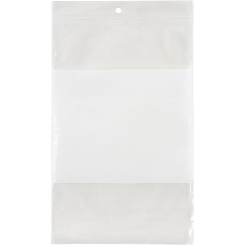 White Block Poly Bags, Reclosable, 9" x 6", 2 mils Les Distributions ICE