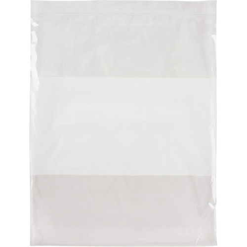 White Block Poly Bags, Reclosable, 15" x 12", 2 mils Les Distributions ICE