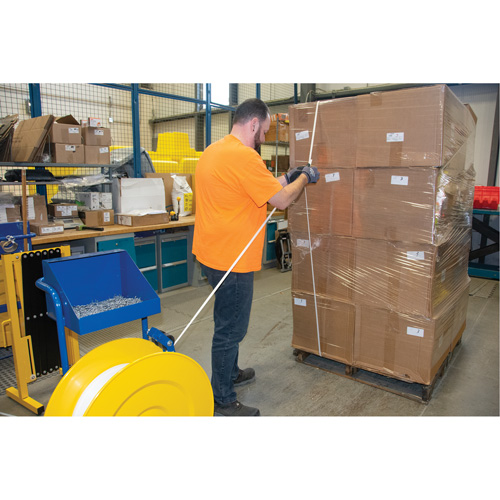 Strapping, Polypropylene, 3/8" W x 12900' L, White, Machine Grade Les Distributions ICE