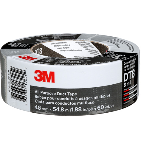 Ruban adh&eacute;sif tout usage DT8, 8 mils, Argent, 48 mm (2") x 55 m (180') Les Distributions ICE