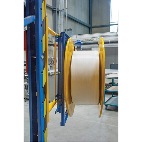 Strapping Dispenser, Polyester/Steel/Polypropylene Straps, 16"/8" Core Dia., 3"/8"/6" Roll Width Les Distributions ICE