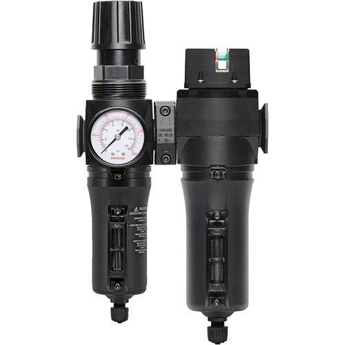 Manual Drain Filter, Regulator & Coalescing Filter with Metal Bowl Modulair 300, 1/4" NPT, 250 PSI, 5.1 fl. oz. Capacity Les Distributions ICE
