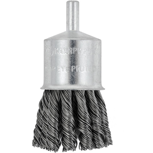 Shaft Mounted Knot Twisted End Brush, 1-1/8" Dia. x 1/4" Arbor Les Distributions ICE