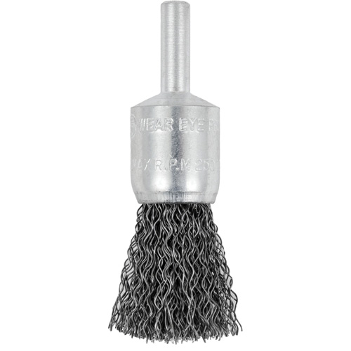 Brosse &agrave; fils cr&ecirc;p&eacute;s mont&eacute;e sur mandrin E050-12, 1/2", Fils 0,012", Tige 1/4" Les Distributions ICE