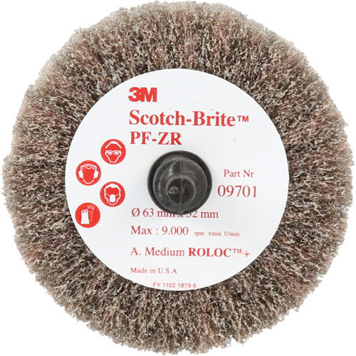 Scotch-Brite Roloc Cut and Polish Flap Brush, PF-ZR, Aluminum Oxide, Medium Grit, 2-1/2" x 1-1/4" Les Distributions ICE