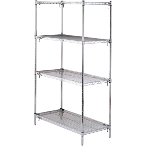 Shelving Unit, 4 Tiers, 36" W x 63" H x 18" D Les Distributions ICE