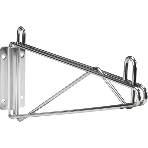 Support mural direct pour &eacute;tag&egrave;re en treillis chromat&eacute;, Simple Support, 200 lb Capacit&eacute;, 14" p Les Distributions ICE