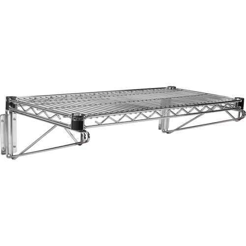 Support mural direct pour &eacute;tag&egrave;re en treillis chromat&eacute;, Simple Support, 200 lb Capacit&eacute;, 14" p Les Distributions ICE