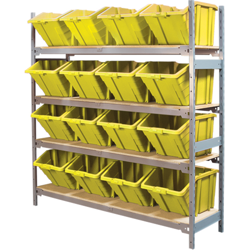 &eacute;tag&egrave;res larges avec bacs g&eacute;ants en plastique, Acier, Sans boulons, Capacit&eacute; 800 lb, 66" la x 72" h x 18" p Les Distributions ICE