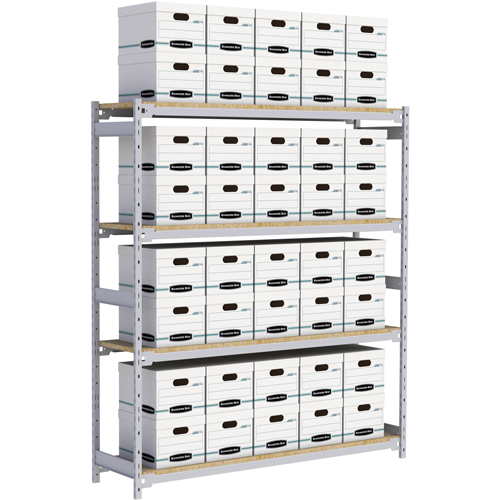&eacute;tag&egrave;re-classeur de grande largeur, Acier, 4 Tablettes, 72" la x 18" p x 84" h Les Distributions ICE
