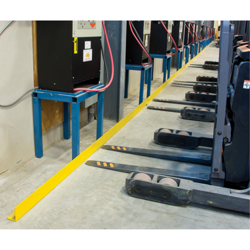 Floor Angle Guard Rails, Steel, 48" L x 5" H, Yellow Les Distributions ICE