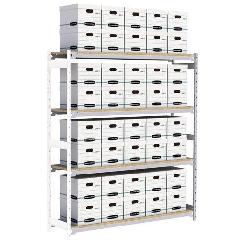 &eacute;tag&egrave;re-classeur de grande largeur, Acier, 4 Tablettes, 72" la x 18" p x 84" h, Ensemble Ajout Les Distributions ICE