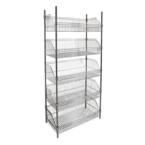 Wire Basket Shelving Unit, 5 Tiers, 36" W x 74" H x 18" D Les Distributions ICE